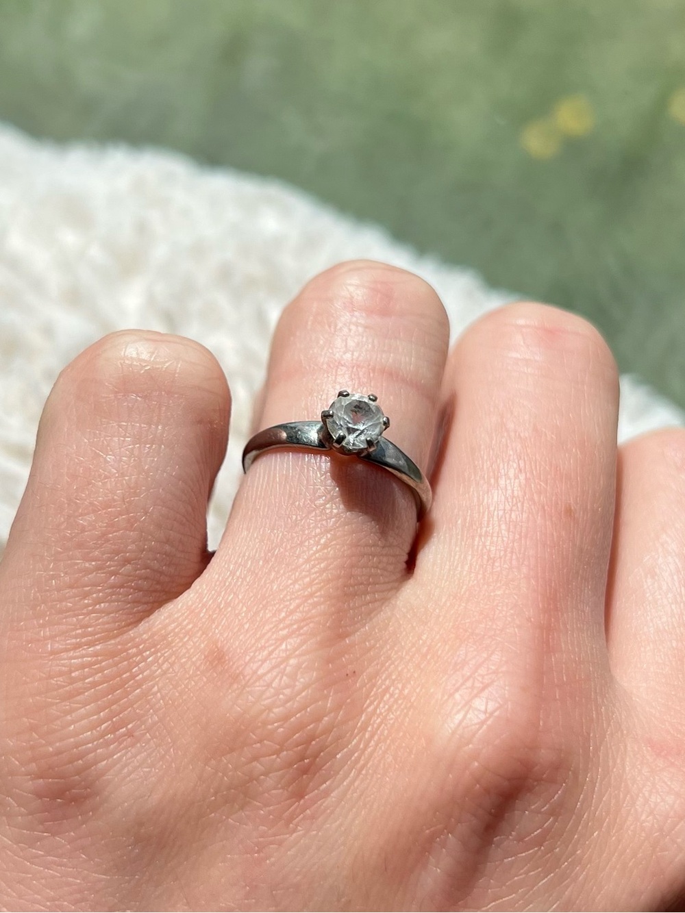 Silver Solitaire Ring - Picture 3 of 8